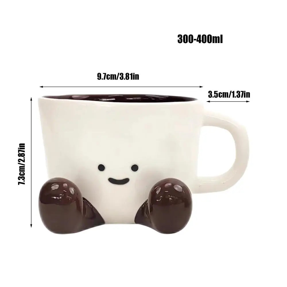 Coffee Mug Ceramic Water Cup with Feet Cute Decorative Coffee Beverage Mug Office Water Handgrip Cup Kitchen Party Drinkware