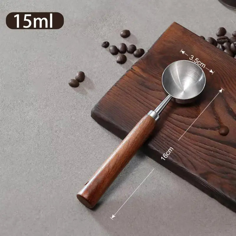 Coffee Tablespoon - Walnut Wood & Stainless Steel Scoop for Home Baristas & Cafe Decor - Perfect Kitchen Accessory