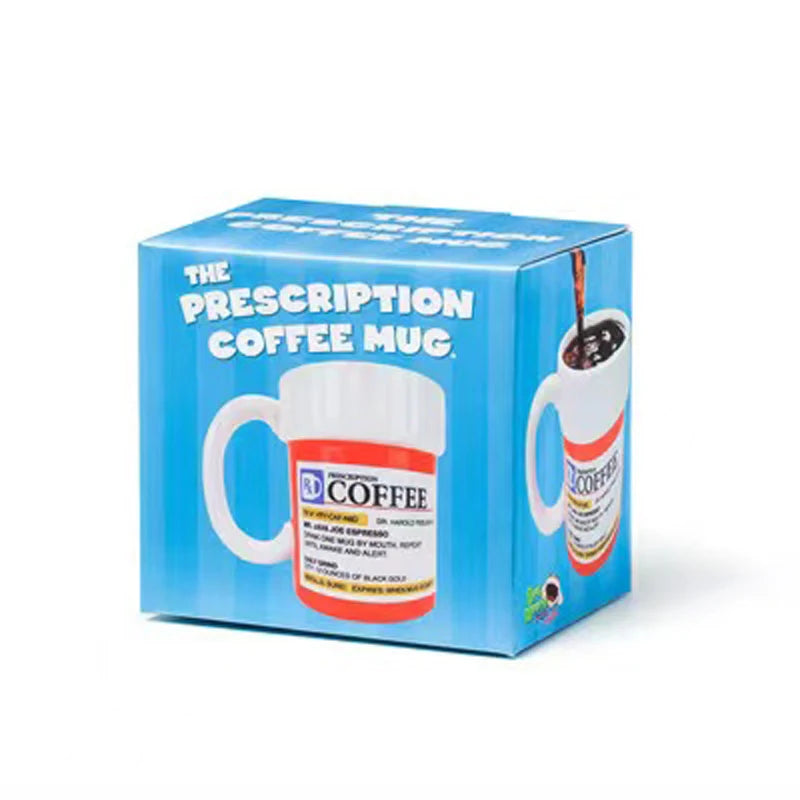 Creative Ceramic Coffee cup Medicine Bottle Mug Breakfast Milk Pot Office Tea Set espresso cups Gift for Friends Families