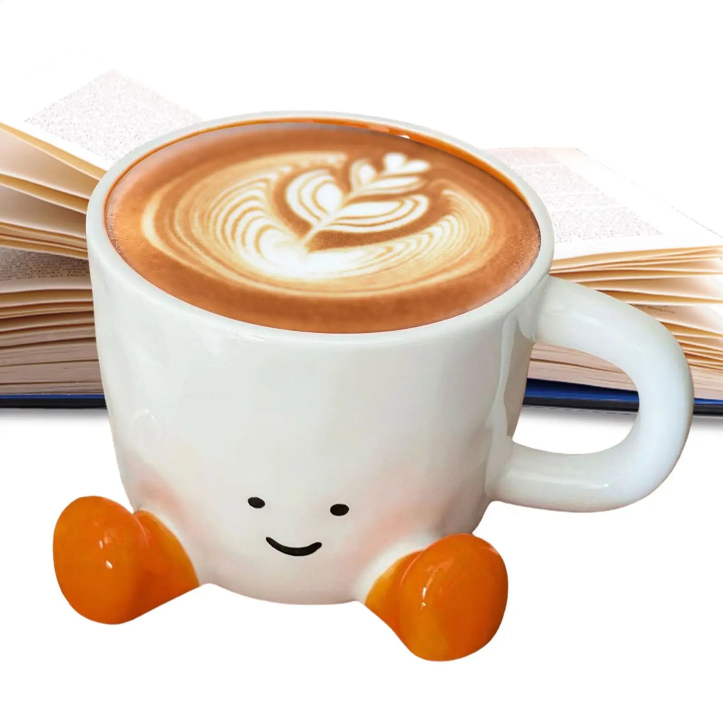 Coffee Mug Ceramic Water Cup with Feet Cute Decorative Coffee Beverage Mug  Office Water Handgrip Cup Kitchen Party Drinkware