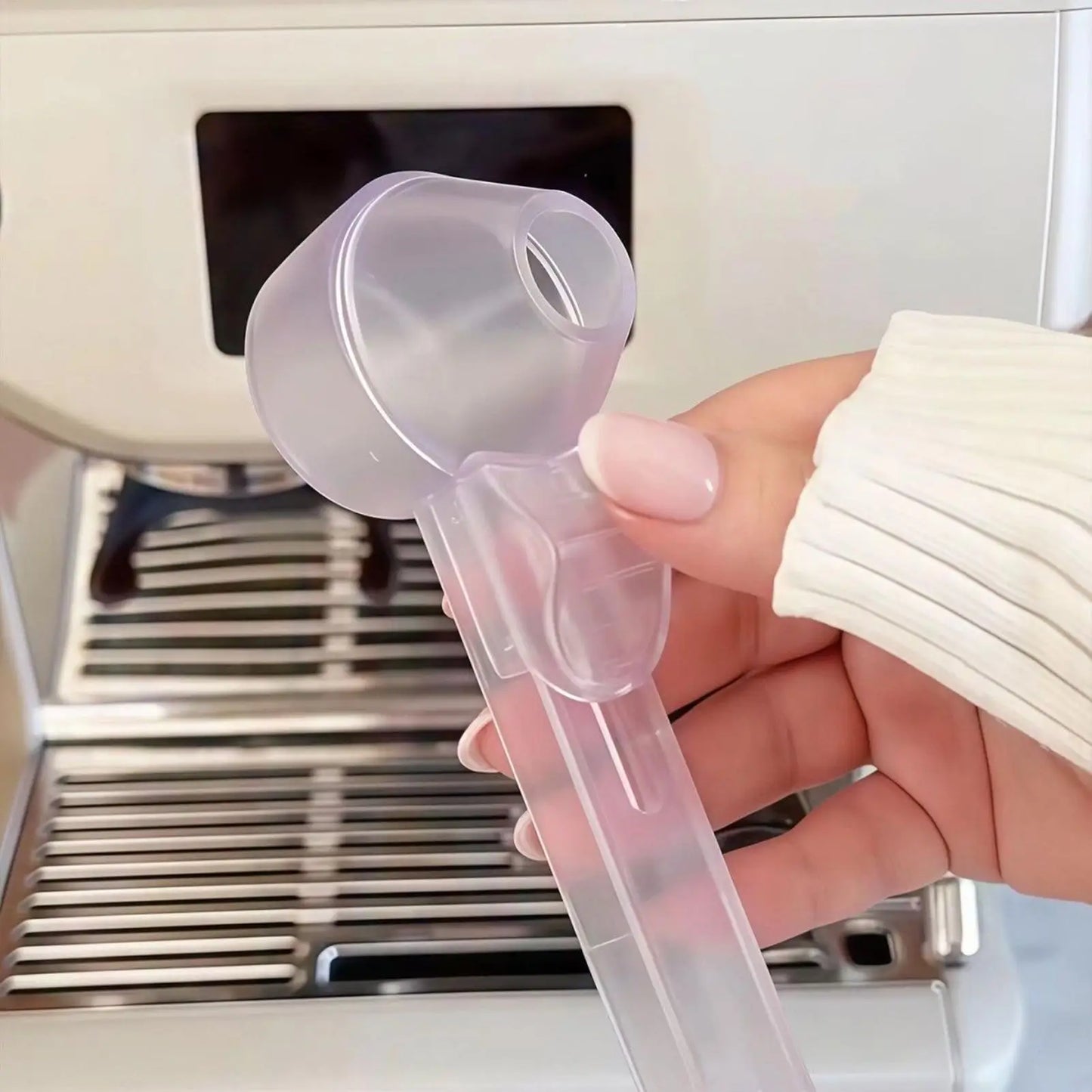 Coffee Scoop With Funnel Adjustable Sliding Measuring Spoon For Ground Coffee Protein Formula, Home Kitchen RV Travel