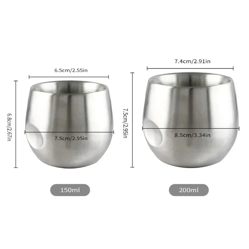 150ml 200ml Durable Coffee Mug Espresso Cup, Double Insulation 304 Stainless Steel Coffee Cups Kitchen Tools Coffee Accessories