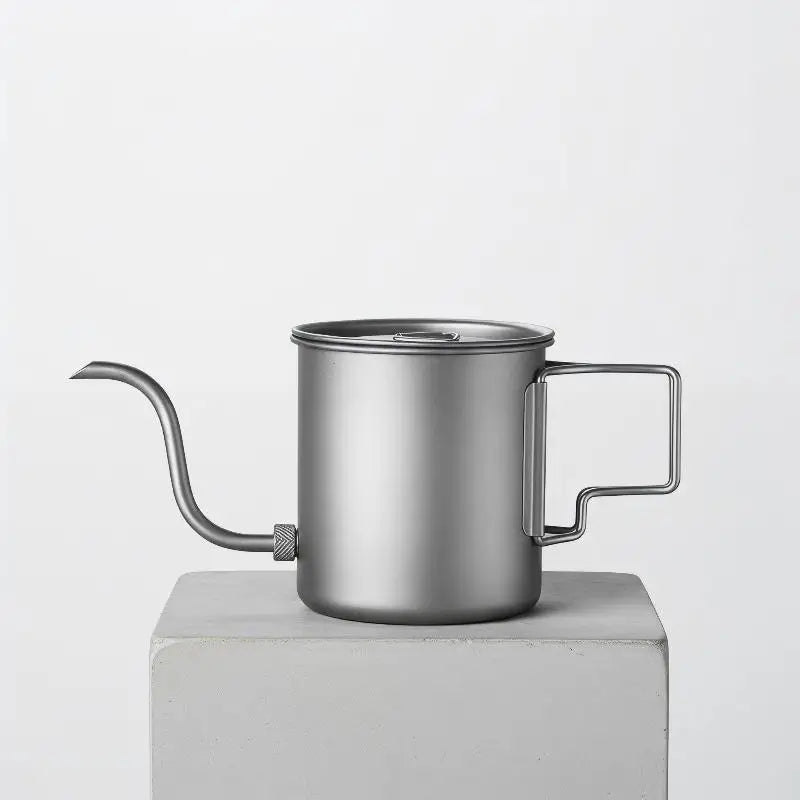 Gooseneck Pour Over Coffee Kettle Foldable Handle Ultra Light Drip Coffee Compatible for Camping Hiking Travel