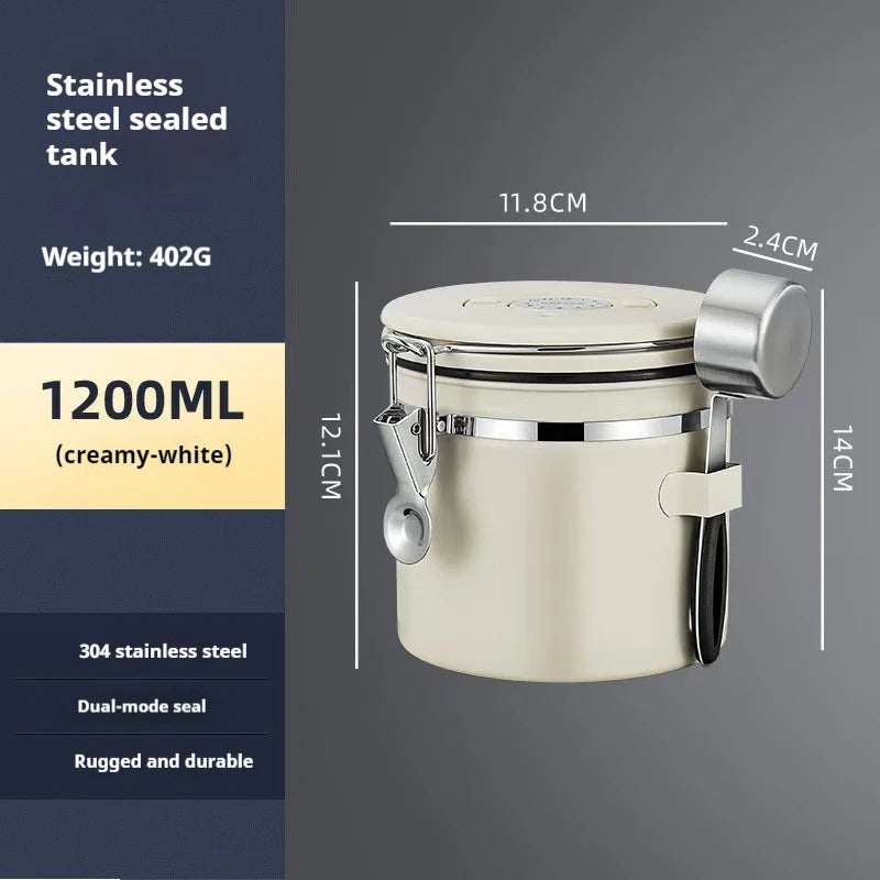 Coffee Container Preserves Freshness with Scoop and Date Tracker Lid with Co2 Valve Coffee Bean Food Storage Canister