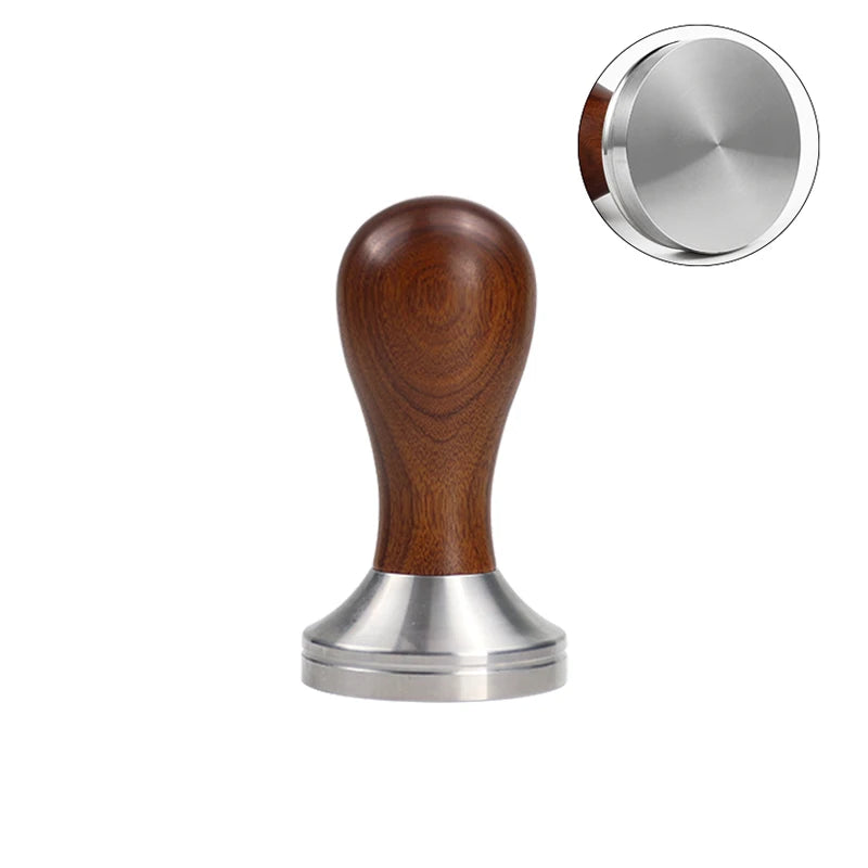 Coffee Tamper 41mm 49mm 51mm 53mm 57.5mm 58.35mm Wooden Handle Stainless Steel Delonghi Breville Barista Espresso Accessories