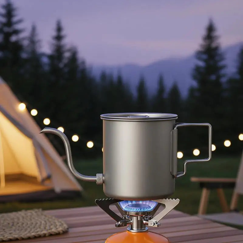 Gooseneck Pour Over Coffee Kettle Foldable Handle Ultra Light Drip Coffee Compatible for Camping Hiking Travel