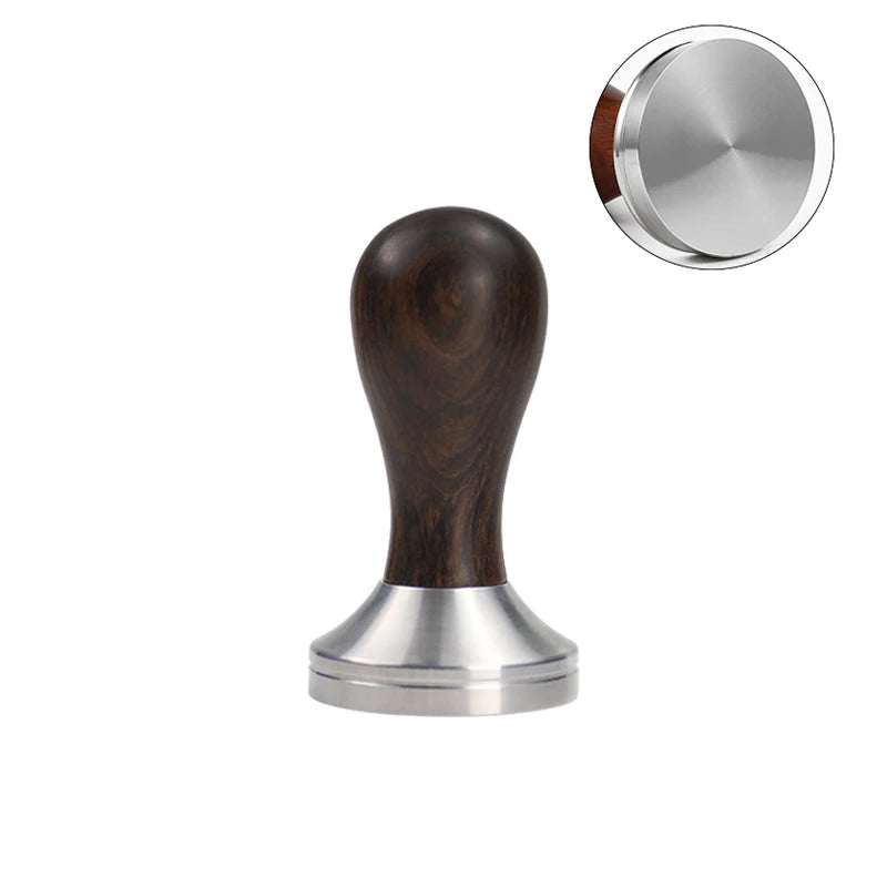 Coffee Tamper 41mm 49mm 51mm 53mm 57.5mm 58.35mm Wooden Handle Stainless Steel Delonghi Breville Barista Espresso Accessories
