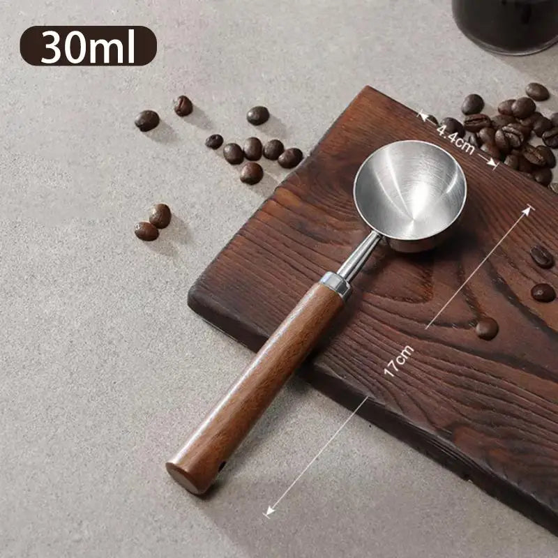 Coffee Tablespoon - Walnut Wood & Stainless Steel Scoop for Home Baristas & Cafe Decor - Perfect Kitchen Accessory