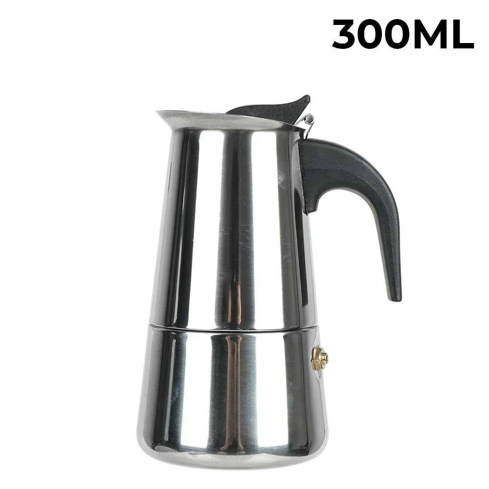 Coffee Maker Pot Mocha Espresso Latte Stovetop Filter Moka Coffee Maker 2/4/6/9 Cups Stainless Steel Coffee Pot for Kitchen