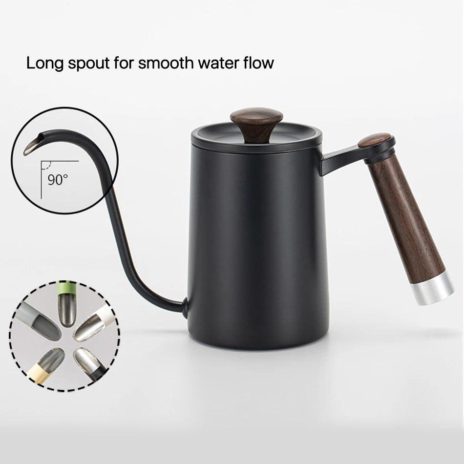 Stainless Steel Gooseneck Pour Over Coffee Kettle, Narrow Long Spout, Hand Drip Kettle, Coffee Accessories, 420ml, 650ml