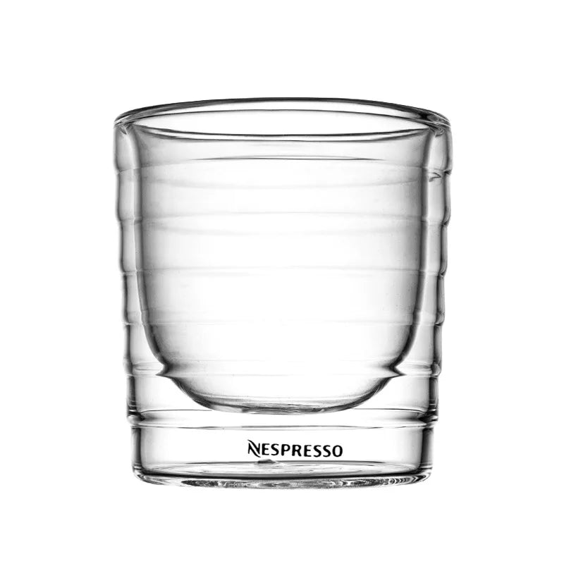 85ml Double Wall Coffee Cup Stackable Double Wall Insulated Clear Glass Cup Perfect for Espresso Machines and Beverages