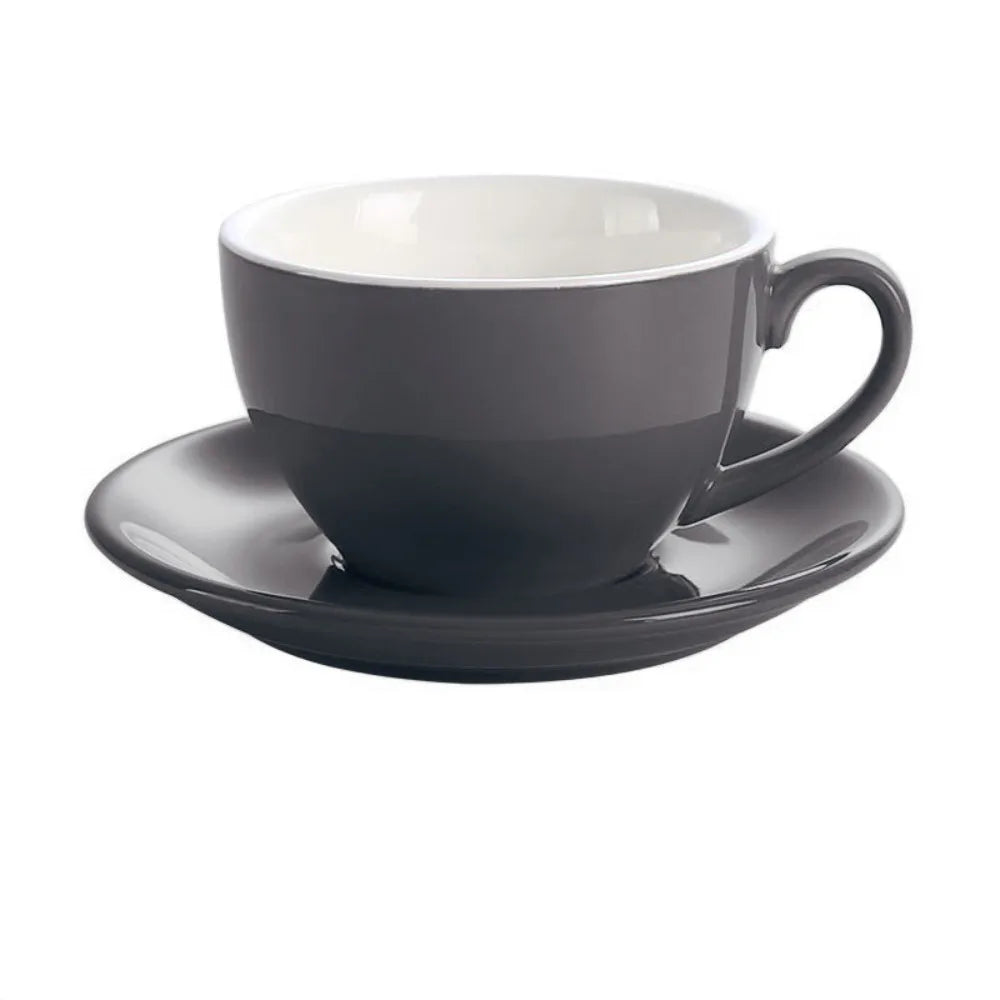 Kitchen Drinkware 220ml Ceramic Coffee Cup Solid Color European Style Cappuccino Cup with Base Tea Cup Espresso