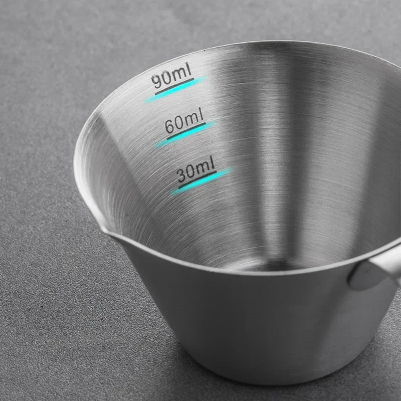 90ml/250ml Coffee Measuring Cup 304 Stainless Steel Espresso Extraction Cup Coffee Small Ounce Cup Barista Utensils