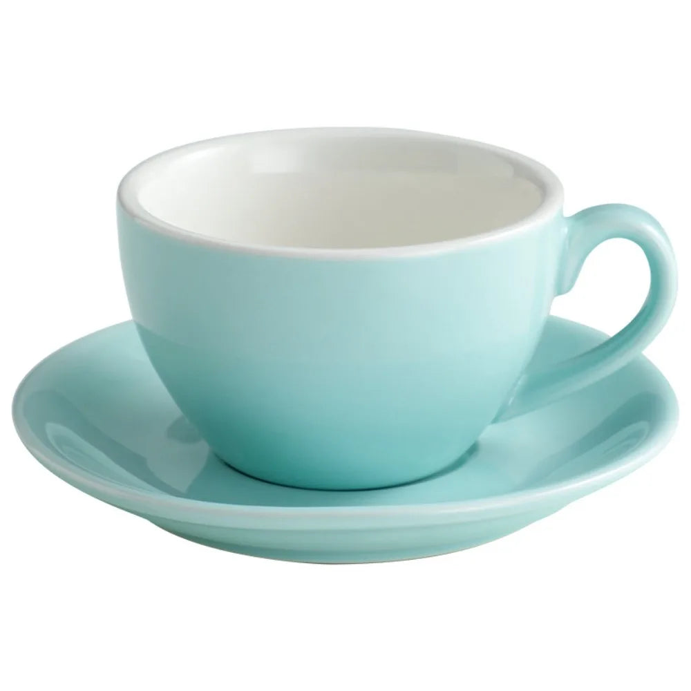 Kitchen Drinkware 220ml Ceramic Coffee Cup Solid Color European Style Cappuccino Cup with Base Tea Cup Espresso