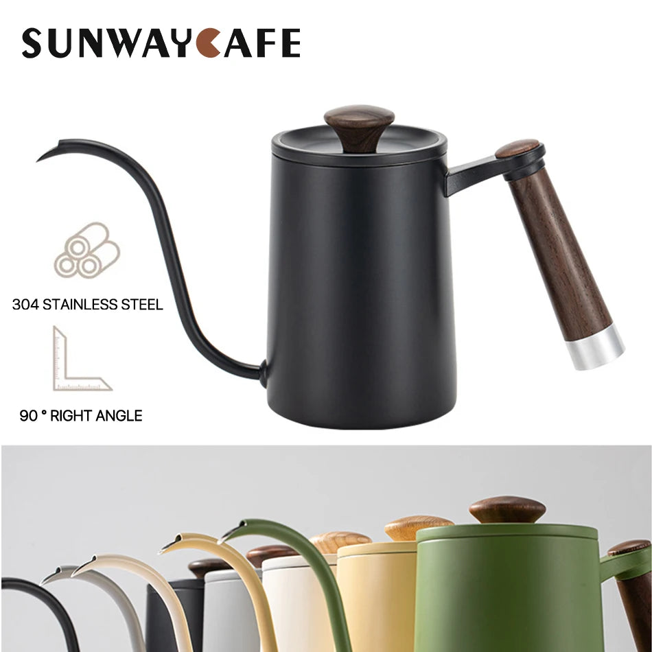 Stainless Steel Gooseneck Pour Over Coffee Kettle, Narrow Long Spout, Hand Drip Kettle, Coffee Accessories, 420ml, 650ml