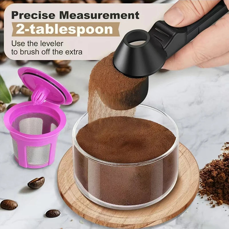 1 Pcs Coffee Scoop With Funnel For Reusable K-cup Coffee Pot 2 Tablespoon Capacity Coffee Measuring Spoon Kitchen Accessories
