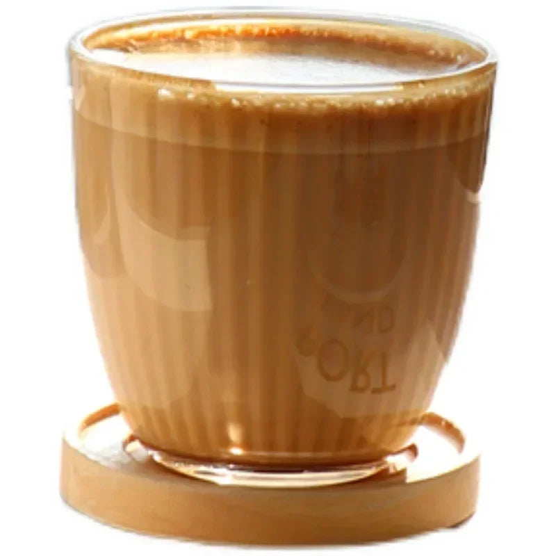 250ml/360ml Coffee Mugs Cafe Vintage Striped Cups Transparent Glass Latte Iced Coffee Cup Cold Extract Mocha Classic Drinkware
