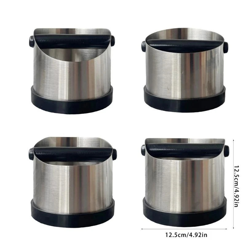 Coffee Knocks Box with Beveled Design and Rubber Rings Coffee Ground Bin for Stable and Quiet Use in Kitchens D2RD