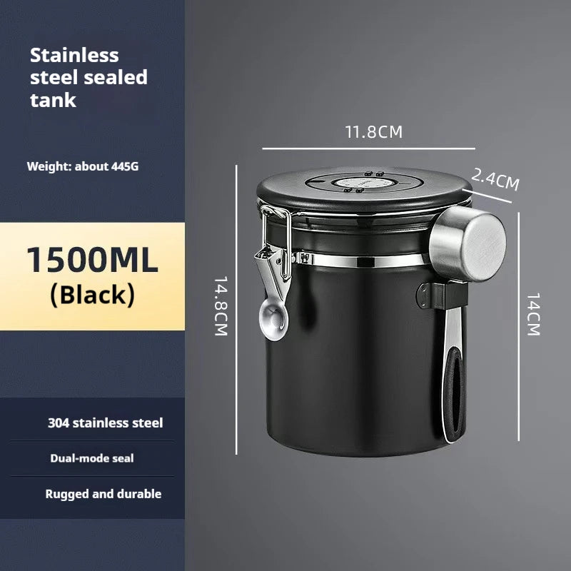Coffee Container Preserves Freshness with Scoop and Date Tracker Lid with Co2 Valve Coffee Bean Food Storage Canister