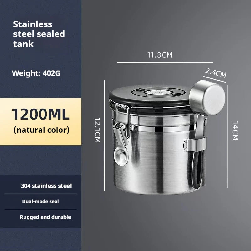Coffee Container Preserves Freshness with Scoop and Date Tracker Lid with Co2 Valve Coffee Bean Food Storage Canister