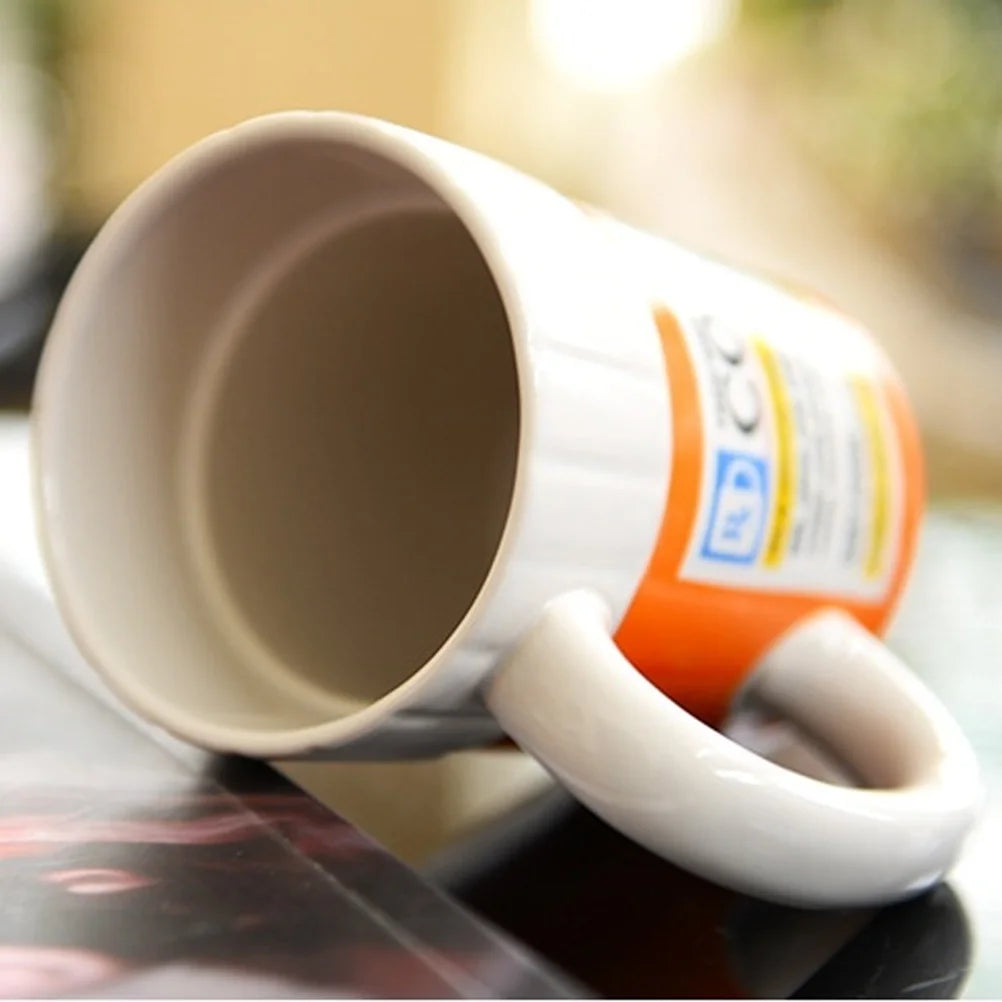 Creative Ceramic Coffee cup Medicine Bottle Mug Breakfast Milk Pot Office Tea Set espresso cups  Gift for Friends Families