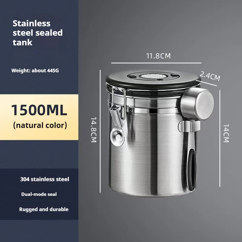 Coffee Container Preserves Freshness with Scoop and Date Tracker Lid with Co2 Valve Coffee Bean Food Storage Canister