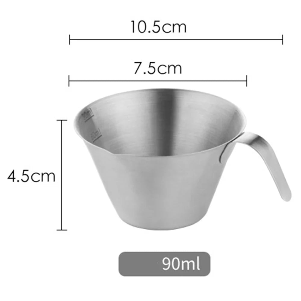 90ml/250ml Coffee Measuring Cup 304 Stainless Steel Espresso Extraction Cup Coffee Small Ounce Cup Barista Utensils