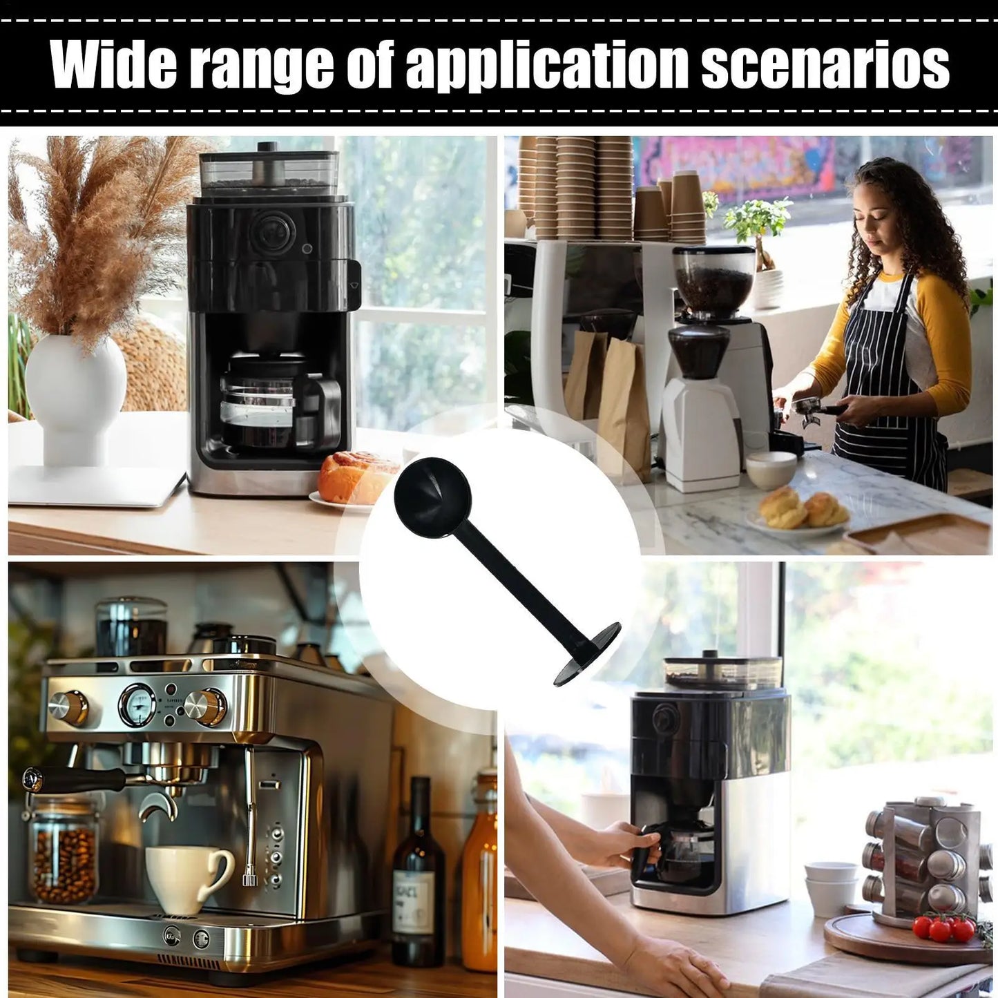 Coffee Spoon Tamping Scoop 2 in 1 for Coffee Powder Coffeeware Measuring Tamper Spoon Double-Purpose Kitchen Accessories
