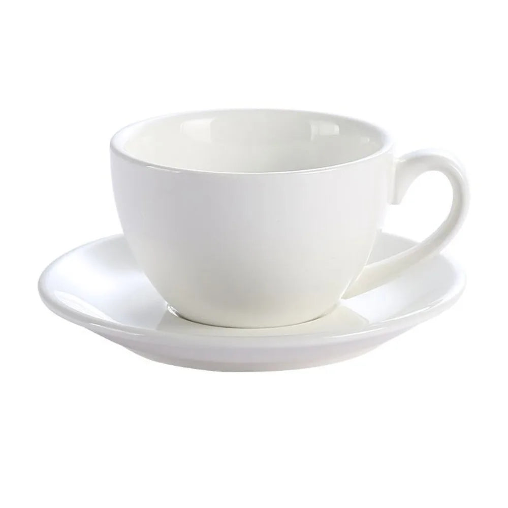 Kitchen Drinkware 220ml Ceramic Coffee Cup Solid Color European Style Cappuccino Cup with Base Tea Cup Espresso
