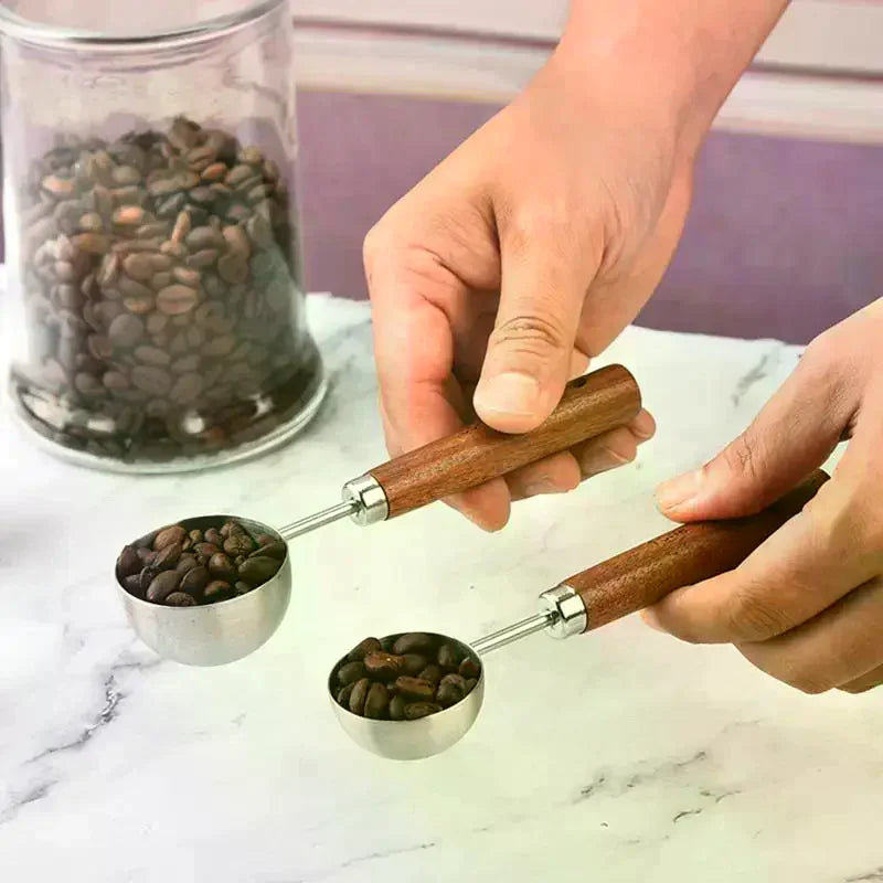 Coffee Tablespoon - Walnut Wood & Stainless Steel Scoop for Home Baristas & Cafe Decor - Perfect Kitchen Accessory