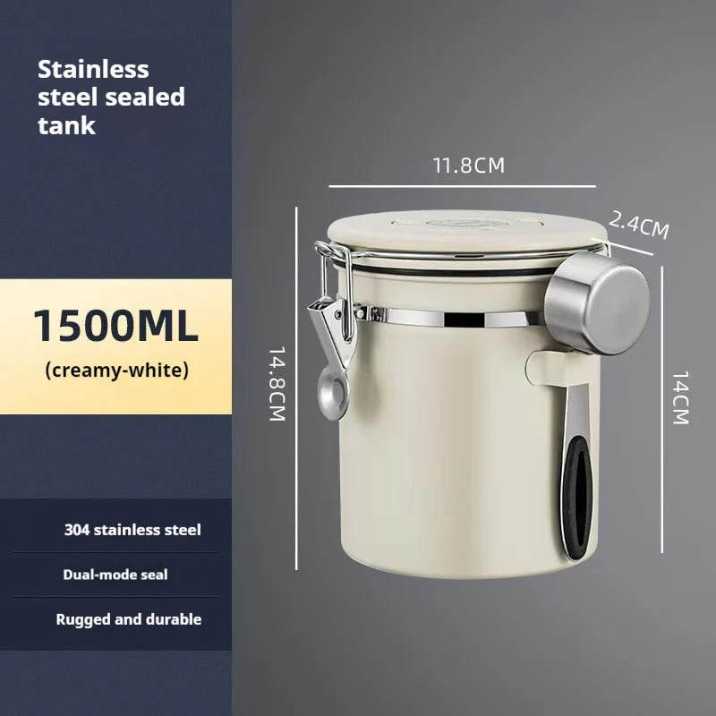 Coffee Container Preserves Freshness with Scoop and Date Tracker Lid with Co2 Valve Coffee Bean Food Storage Canister
