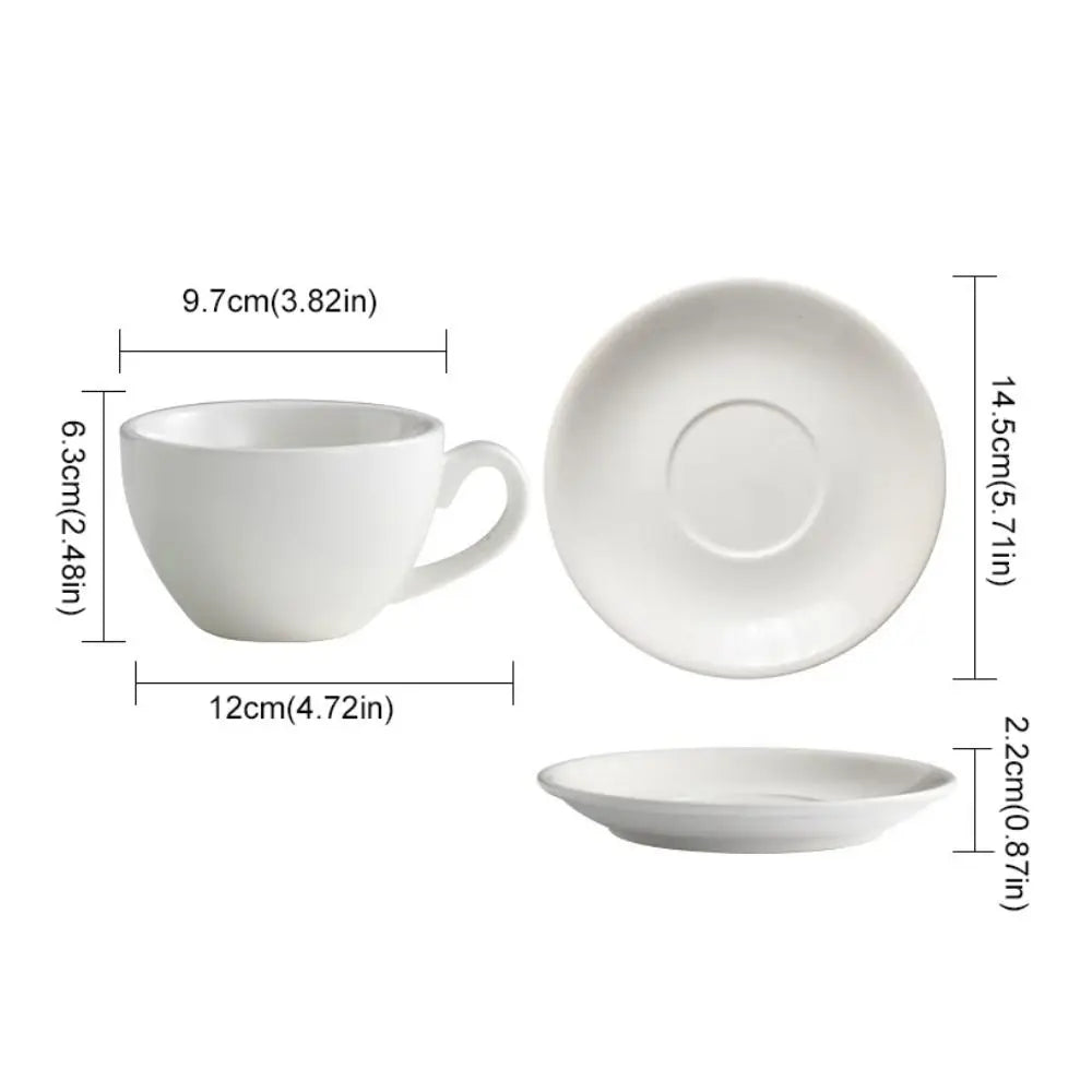 Kitchen Drinkware 220ml Ceramic Coffee Cup Solid Color European Style Cappuccino Cup with Base Tea Cup Espresso