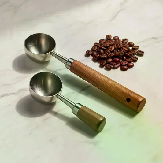 Coffee Tablespoon - Walnut Wood & Stainless Steel Scoop for Home Baristas & Cafe Decor - Perfect Kitchen Accessory