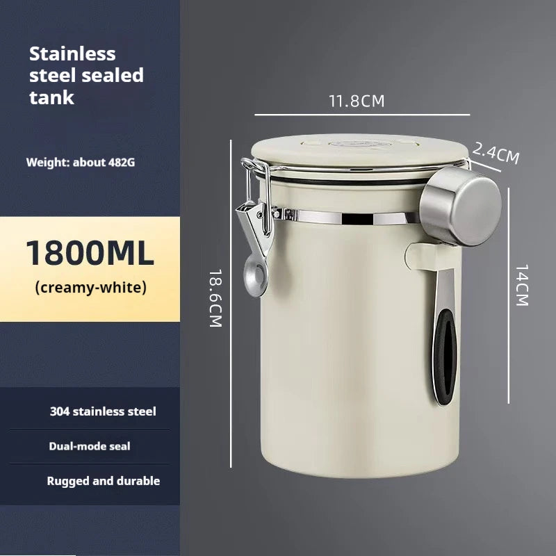 Coffee Container Preserves Freshness with Scoop and Date Tracker Lid with Co2 Valve Coffee Bean Food Storage Canister