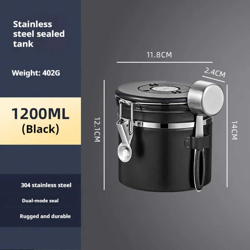 Coffee Container Preserves Freshness with Scoop and Date Tracker Lid with Co2 Valve Coffee Bean Food Storage Canister